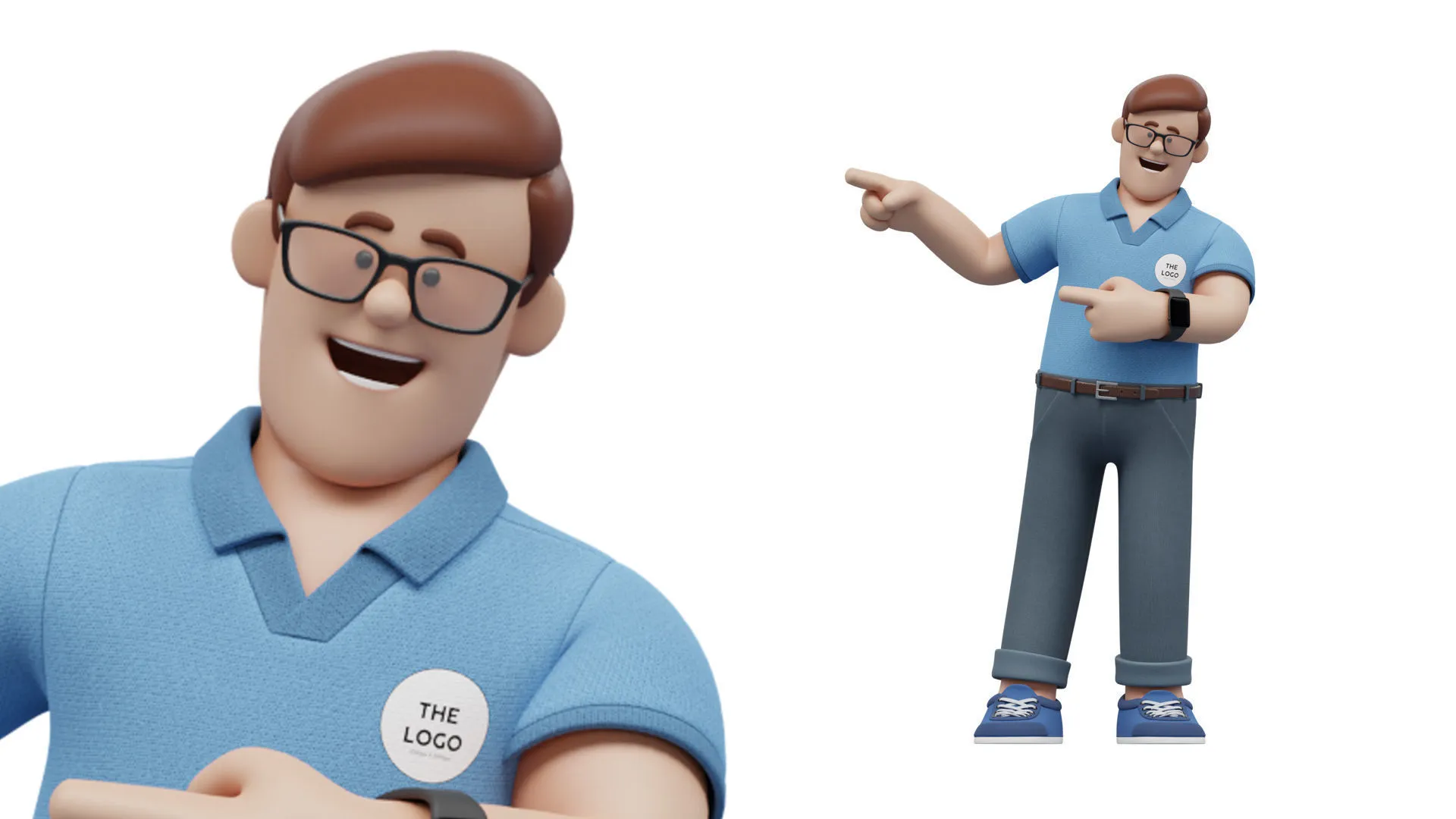 Customizable Office Illustration Man rigged in different pose